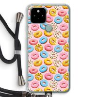 Pink donuts: Pixel 5 Transparant Hoesje met koord Pink donuts: Pixel 5 Transparant Hoesje met koord
