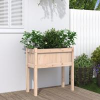 VidaXL Plantenbak met poten 70x31x70 cm massief grenenhout