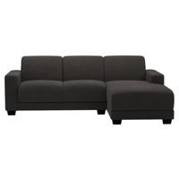 Leen Bakker - Bank Aberdeen Met Chaise Longue Rechts - Preston - Antraciet - Stof - Grijs - 158x238x84 Cm