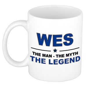 Wes The man, The myth the legend cadeau koffie mok / thee beker 300 ml