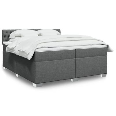 Boxspring met matras stof donkergrijs 200x200 cm