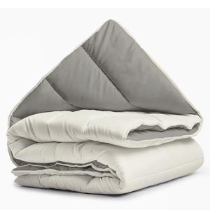 Zavelo Easy All-in-one-Dekbed Creme/Khaki-2-persoons (200x200 cm)