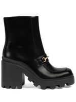 Gucci 72mm Horsebit-detail leather boots - Noir