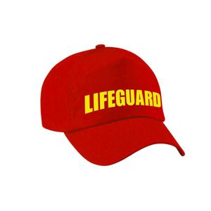 Verkleed pet Lifeguard - rood - voor volwassenen - strandwacht cap
