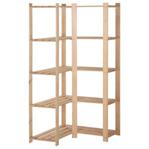 VidaXL Hoekopbergrek 5-laags 82,5x82,5x170 cm massief grenenhout