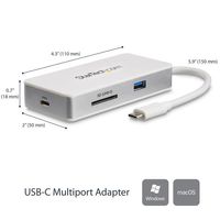 StarTech.com USB-C 4-in1 multiport adapter SD (UHS-II) kaartlezer 100W Power Delivery 4K HDMI GbE 1x USB 3.0 - thumbnail