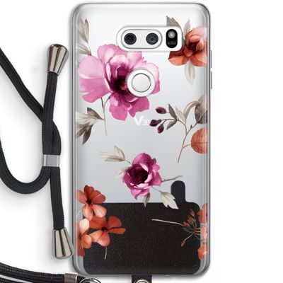 Geschilderde bloemen: LG V30 Transparant Hoesje met koord