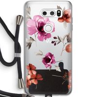 Geschilderde bloemen: LG V30 Transparant Hoesje met koord