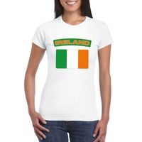 T-shirt met Ierse vlag wit dames