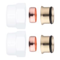 Belrad Block knelkoppeling 15 mm voor onderblok wit glans