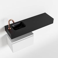 Toiletmeubel Mondiaz Andor | 100 cm | Meubelkleur Talc | Lex vrijhangend wastafel Urban Links | 1 kraangat