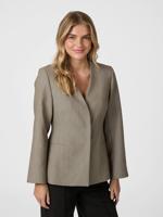 Neo Noir Frillis fitted blazer | Dark sand