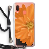 Orange Ellila flower: Samsung Galaxy A20e Transparant Hoesje met koord