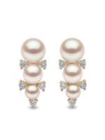 Yoko London puces d'oreilles Sleek en or 18ct ornées de perles d'Akoya et diamants - thumbnail