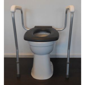 Toiletsteun Handicare Linido met Hulppoot 53x81 cm in Hoogte Verstelbaar Wit Handicare