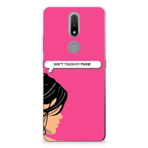 Nokia 2.4 Silicone-hoesje Woman Don't Touch My Phone