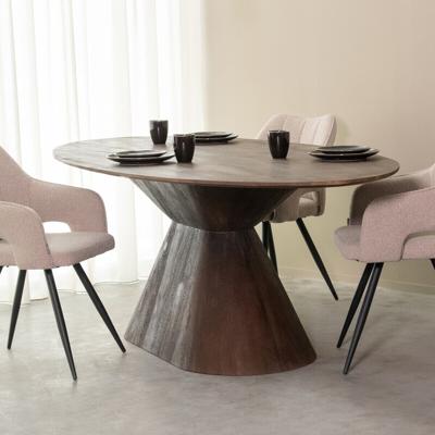 LABEL51 Ovale Eettafel 'Jagger' Espresso Mangohout, 220 x 110cm