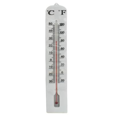 Gerimport Thermometer - kunststof - 40 x 6 cm - wit - tot 50 graden Celsius