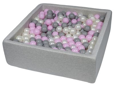 Viking Choice  Vierkante ballenbak 90x90 cm met 450 ballen parelmoer, licht paars & grijs