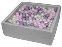 Viking Choice  Vierkante ballenbak 90x90 cm met 450 ballen parelmoer, licht paars & grijs - thumbnail