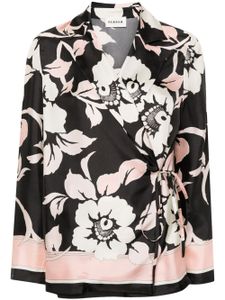 P.A.R.O.S.H. blouse cache-cœur à fleurs - Noir