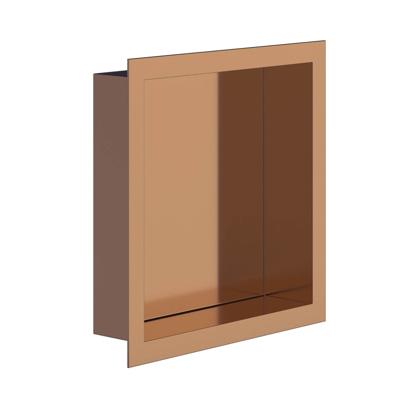Wandnis Aloni Inbouw | 30x30x7 cm | 1 vak | Geborsteld koper