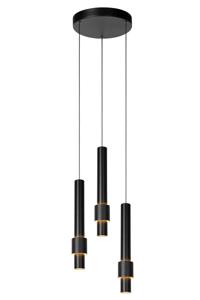 Lucide MARGARY - Hanglamp - Ø 28 cm - LED Dimb. - 3x4W 2700K - Zwart
