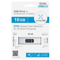 xlyne Pro OTG USB flash drive 16 GB USB Type-A / Micro-USB 3.2 Gen 1 (3.1 Gen 1) Zwart, Zilver - thumbnail