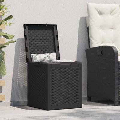 Tuinbox 90 L PP rattan zwart