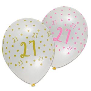 Ballonnen 21 Jaar Pink/Gold Chic (6st)