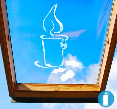 Kerstmis kaars sneeuwspray sticker Kerstmis kaars sneeuwspray sticker