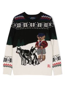 Ralph Lauren Kids pull en maille intarsia à logo Polo Bear - Noir