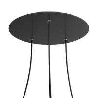 Grote plafondrozet zwart 3 uitgangen 40 cm