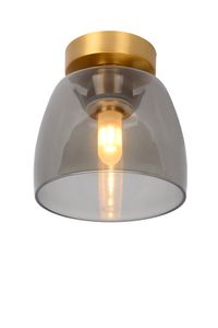 Lucide Tyler plafondlamp 33W smoke glas goud