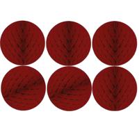 6x Papieren kerstballen bordeaux rood 10 cm kerstversiering