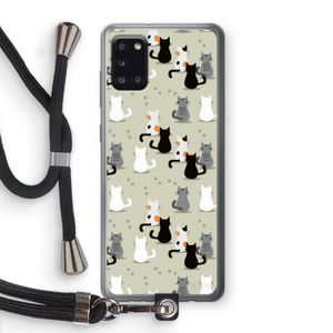 Katten: Samsung Galaxy A31 Transparant Hoesje met koord
