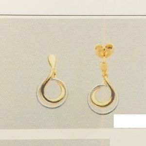 TFT Oorhangers Rond Bicolor Goud Glanzend 20 mm x 11 mm