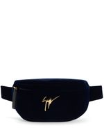 Giuseppe Zanotti sac banane Mirto à plaque logo - Bleu