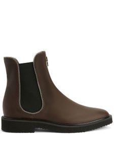 Giuseppe Zanotti bottines en cuir à zips - Marron