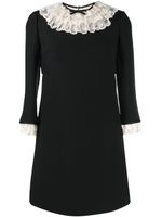 Miu Miu robe évasée à col en dentelle - Noir