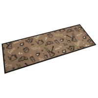 VidaXL Keukenmat wasbaar ochtendprint 60x180 cm fluweel bruin