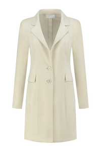 Helena Hart - Offwhite Blazer suedine - Maat 3XL