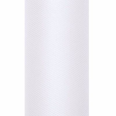 8x Tule stof wit 50 cm breed