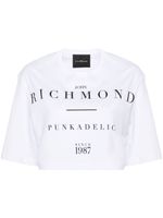 John Richmond t-shirt crop à logo imprimé - Blanc