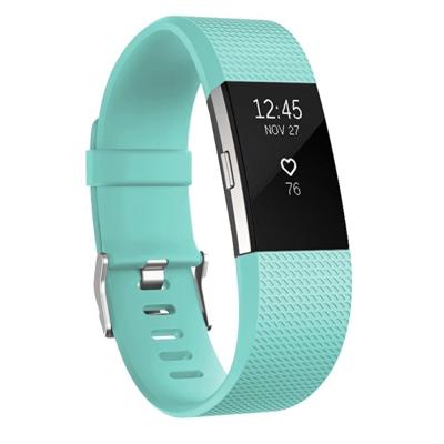 Vierkante patroon verstelbare sport polsband voor FITBIT charge 2 (cyaan)