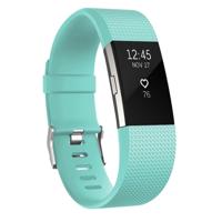Vierkante patroon verstelbare sport polsband voor FITBIT charge 2 (cyaan)