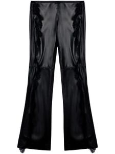 Off-White lace-trim leather trousers - Noir