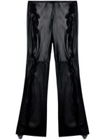 Off-White lace-trim leather trousers - Noir - thumbnail