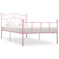 Bedframe metaal roze 100x200 cm