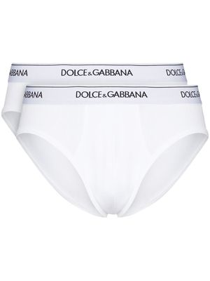 Dolce & Gabbana set de deux slip en coton - Blanc